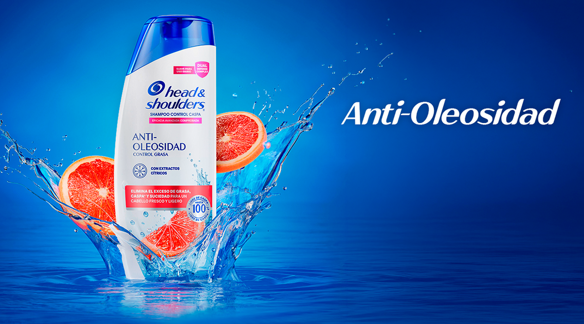 Banner de Head & Shoulders Shampoo Anti-Oleosidad Control Grasa con extractos cítricos