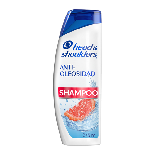 Botella de Head & Shoulders Shampoo Anti-Oleosidad Control Grasa 375 ml con extractos cítricos