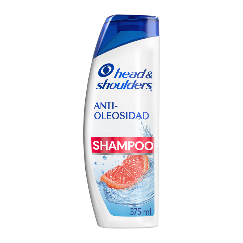 Botella de Head & Shoulders Shampoo Anti-Oleosidad Control Grasa 375 ml con extractos cítricos