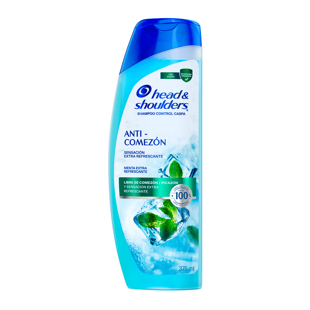Botella de shampoo Anti-comezón, sensación extra refrescante
