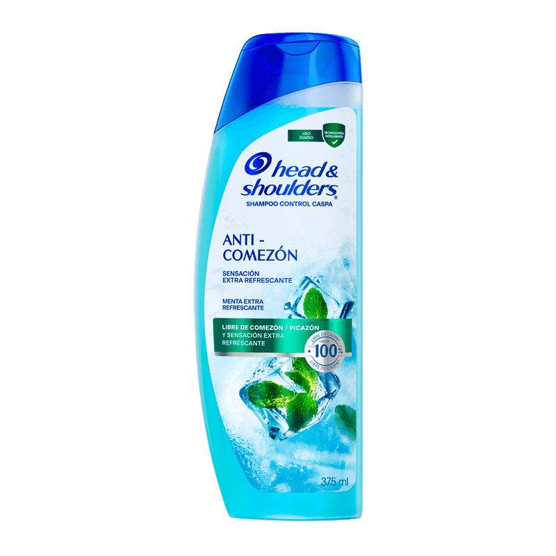Botella de shampoo Anti-comezón, sensación extra refrescante